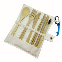 Load image into Gallery viewer, Reusable Bamboo Cutlery Set with Carrying Case
