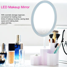 Load image into Gallery viewer, LED Cosmetic Mirror with Storage Base Organizer
