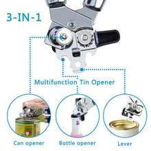 Load image into Gallery viewer, 3 In 1 Multi-Function High Quality Stainless Steel Manual Can Opener
