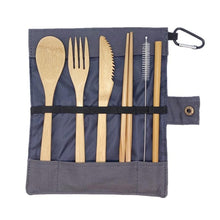 Load image into Gallery viewer, Reusable Bamboo Cutlery Set with Carrying Case
