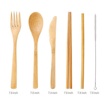 Load image into Gallery viewer, Reusable Bamboo Cutlery Set with Carrying Case
