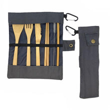 Load image into Gallery viewer, Reusable Bamboo Cutlery Set with Carrying Case
