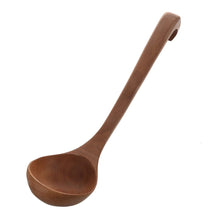 Load image into Gallery viewer, Brown Wooden Soup Ladle With Hook End
