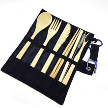 Load image into Gallery viewer, Reusable Bamboo Cutlery Set with Carrying Case
