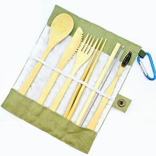 Load image into Gallery viewer, Reusable Bamboo Cutlery Set with Carrying Case
